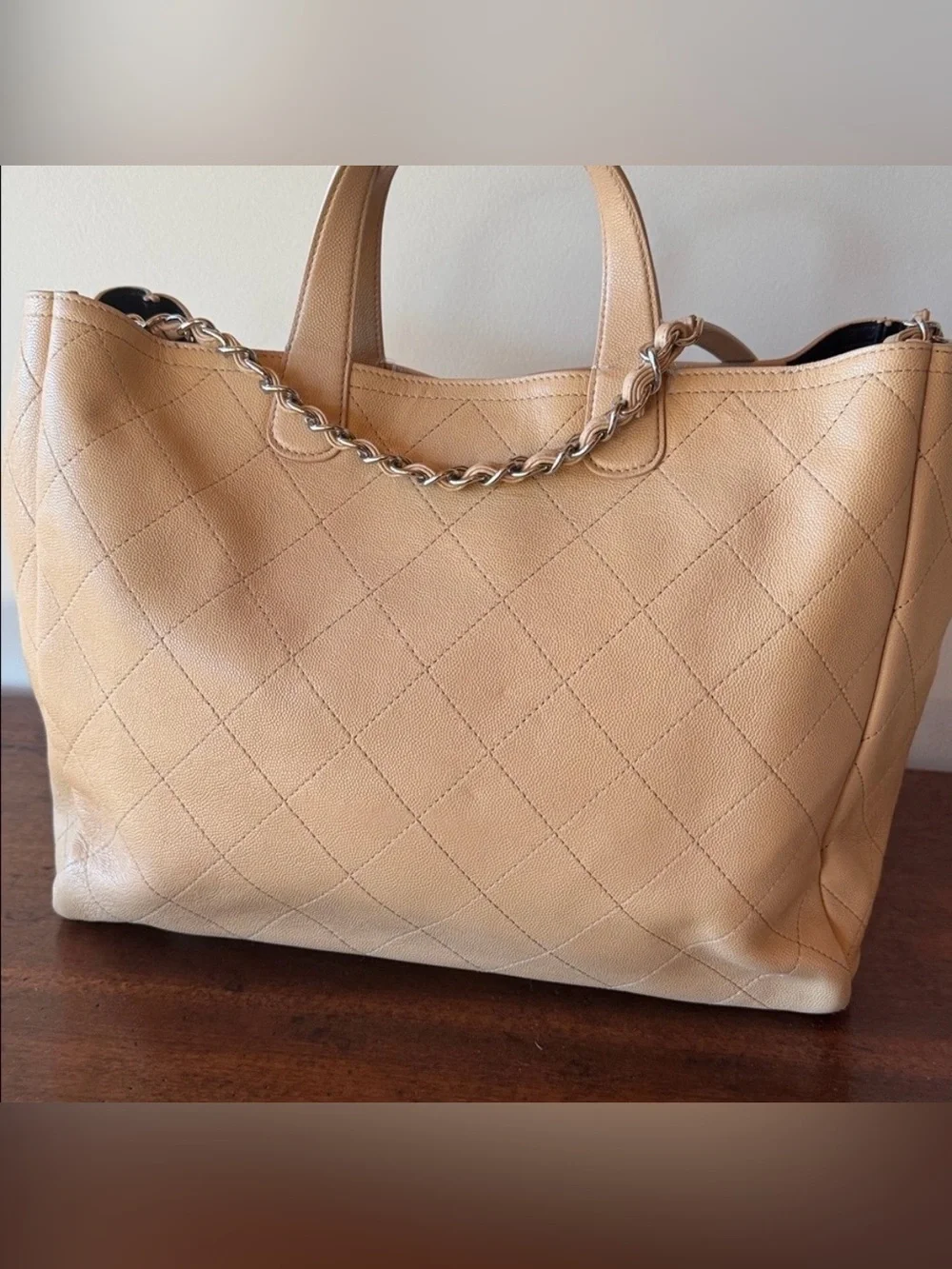 CHANEL Caviar Stitched Large Shopping Tote